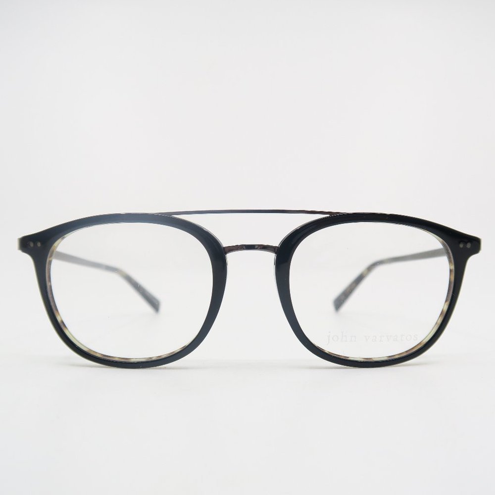 John Varvatos V378 49mm Black/Brown Tortoise/Gunmetal, New Men's Eyeglasses.